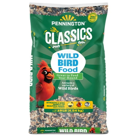 Pennington Classic Dry Wild Bird Feed and Wild Bird Seed, 10 Lb. Bag, 1 Pack