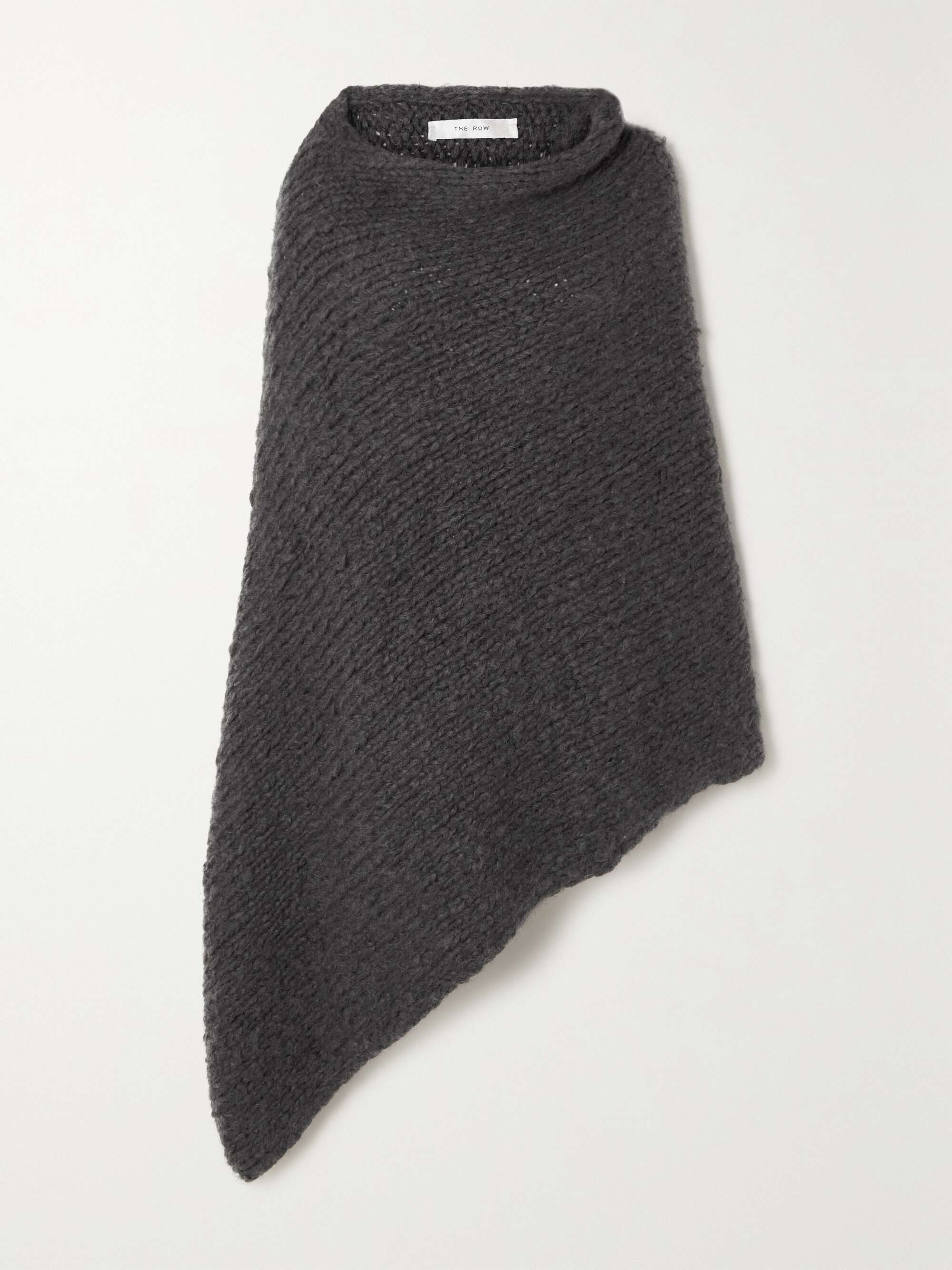 Raini Asymmetric Ribbed Cashmere Poncho