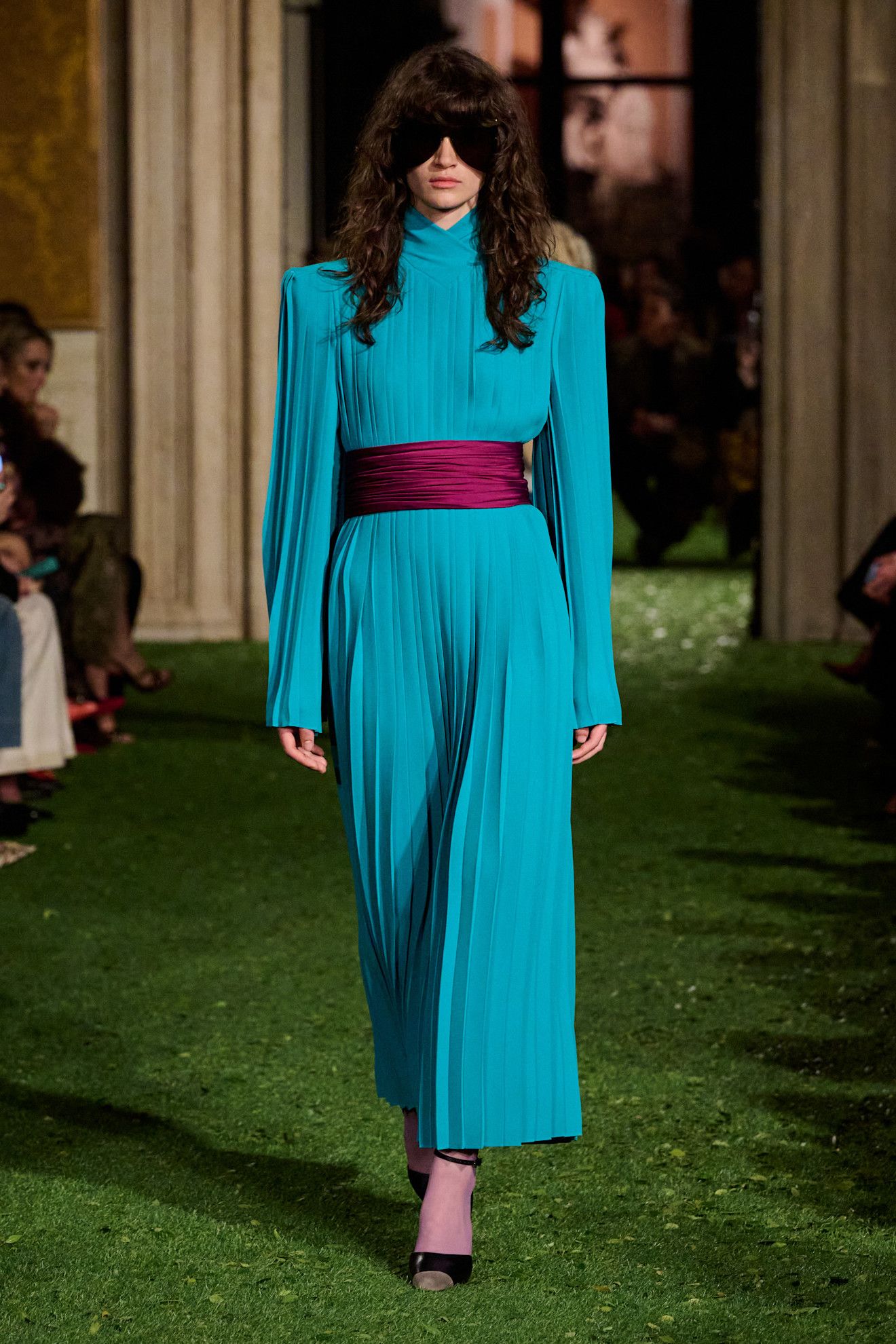 Photos of runway models at Valentino Fall Winter 2026 show.