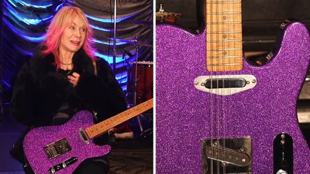 Nancy Wilson and her custom-built baritoen Telecaster