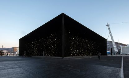 Asif Khan’s all-black pavilion for Hyundai Motor at the South Korea Winter Olympics