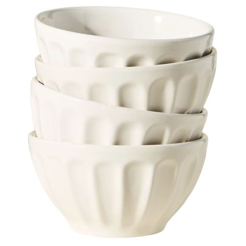 Amelie Latte Stoneware Cereal Bowls, Set of 4