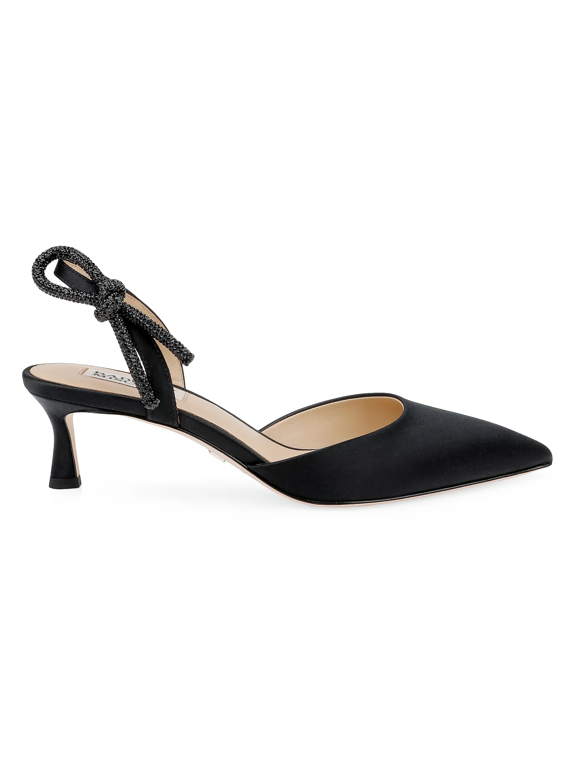 Gentry 50mm Bow Satin Slingback Pumps