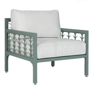 Tracey French Country Green Outdoor Lounge Chair