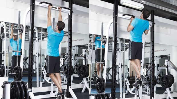 A and B positions of the hammer grip pull-up