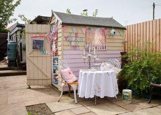 Cuprinol Shed of the Year finalist, Budget Category, Anne Hindle (Blackpool) with Vintage Tea Shed