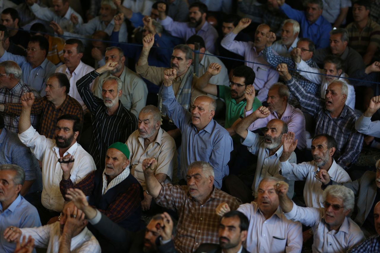 Funeral for the victims killed by the June 7 attack at the Iranian parliament and Ayatollah Khomeini&amp;#039;s mausoleum.