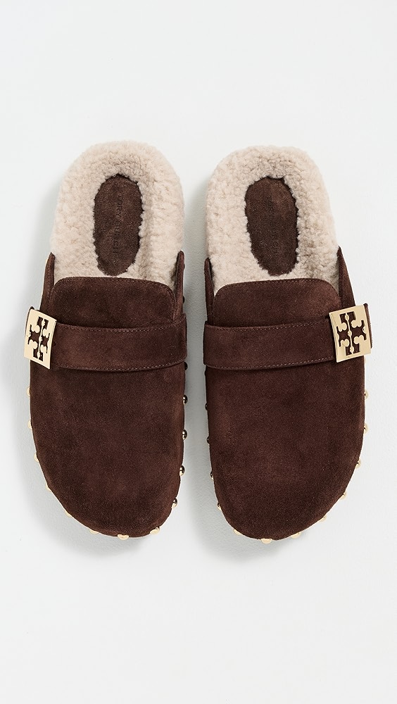 Tory Burch Mellow Stud Shearling Mules