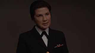 Daphne Zuniga in a navy uniorm in NCIS