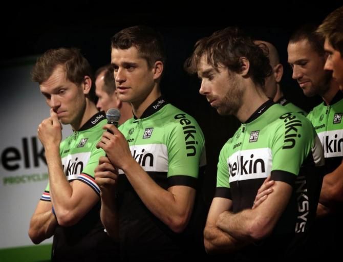 The Belkin riders showed off their new Santini kit