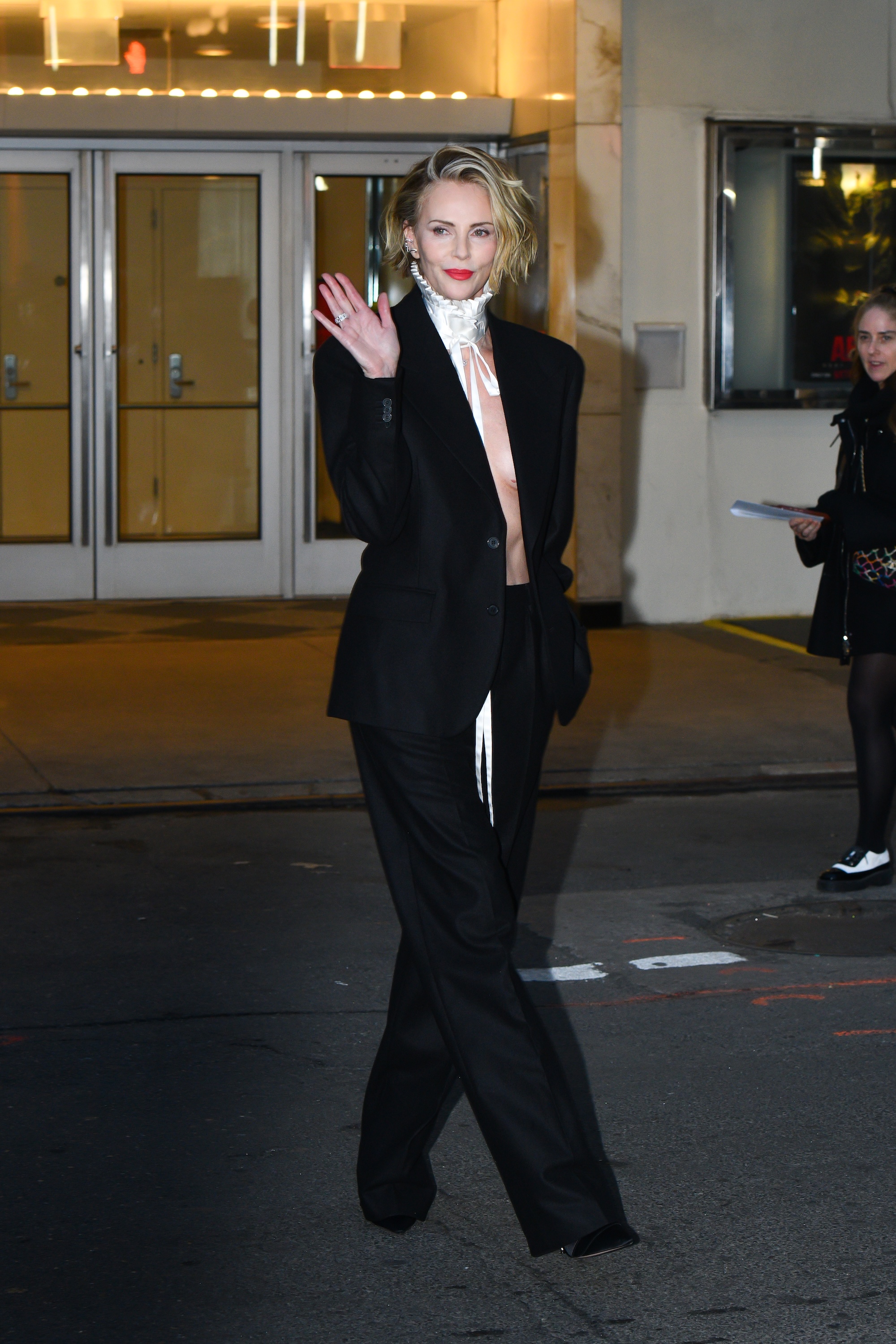 Charlize Theron attends the 2026 Movie Premiere at the Paris Theater on April 22, 2026 in New York City.