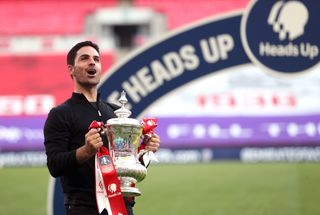 Mikel Arteta led Arsenal to the FA Cup with a win over Chelsea last season.