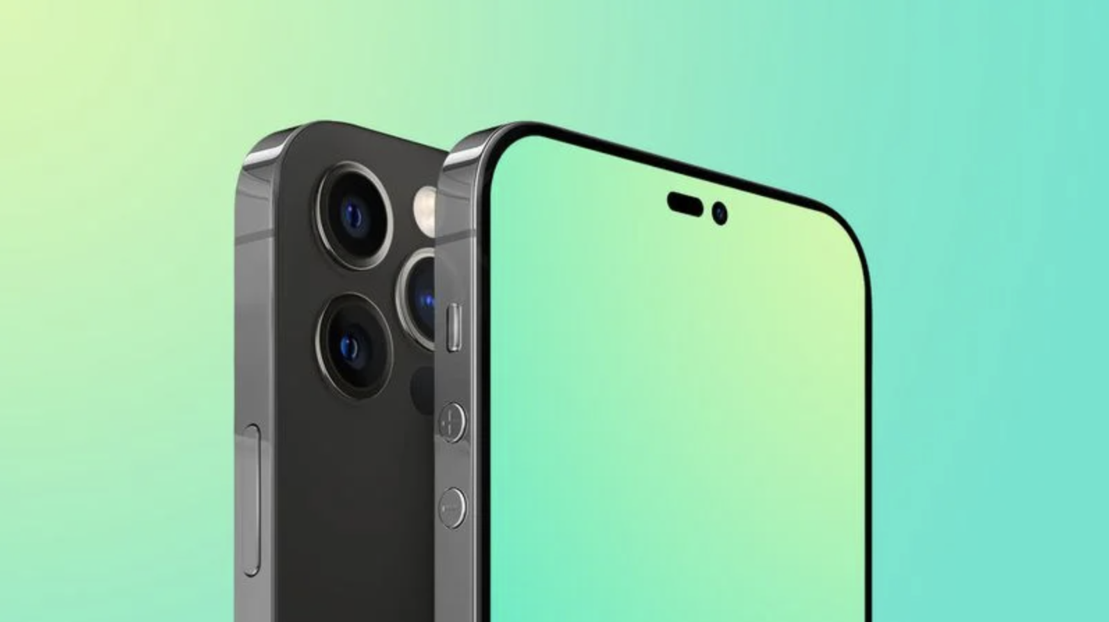 iPhone 14 Pro models front design featuring the new camera cutouts