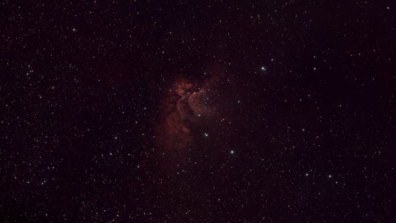 A photograph of the Wizard Nebula, taken with the Dwarf III smart telescope, processed in Pixinsight