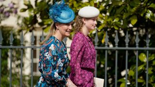 Sophie, Countess of Wessex and Lady Louise Mountbatten-Windsor attend the Easter Matins Service at St George's Chapel at Windsor Castle on April 17, 2022