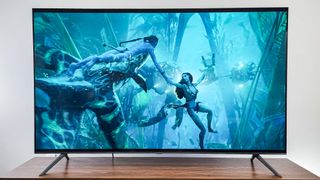 Samsung CU7000 TV in living room