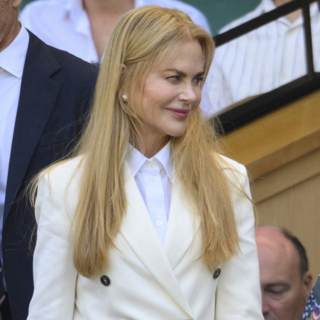 Nicole Kidman at Wimbledon wearing a white suit