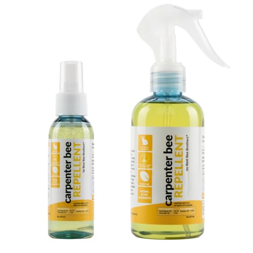 Best Bee Brothers Citrus Carpenter Bee Repellent Spray, Effective Long-Lasting Citrus Spray Made With Essential Oils, 8 Oz. + 2 Oz.
