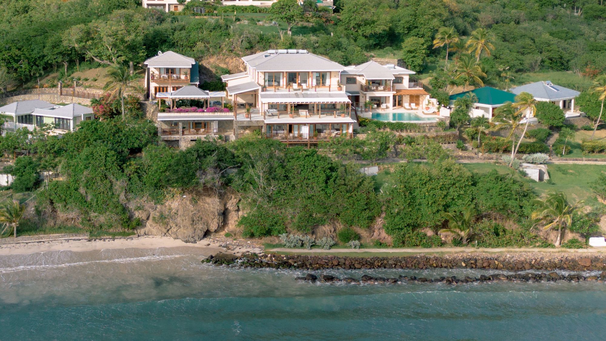 drone view of Rock Villa