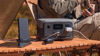 EcoFlow River 2 portable power station on a camping table