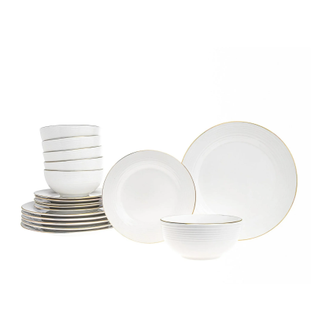 Saba gold rim dinnerware set
