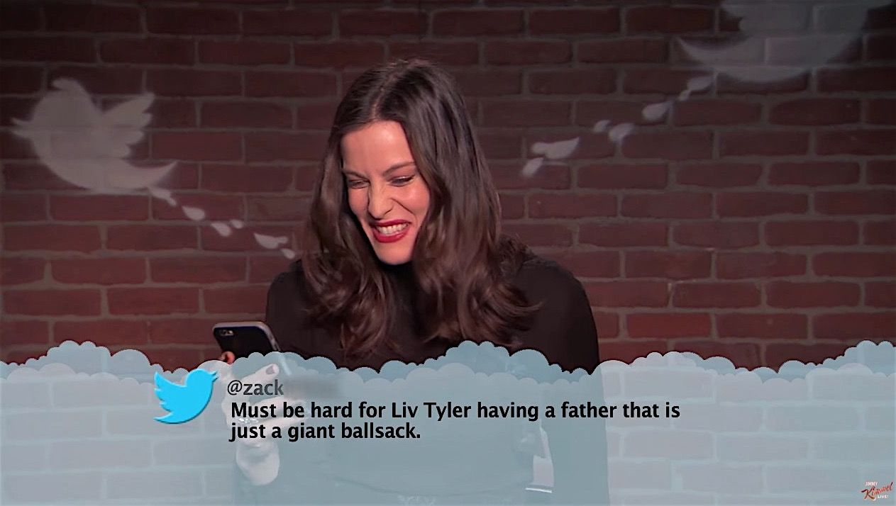 Liv Tyler reads a &amp;quot;Mean Tweet&amp;quot; for Jimmy Kimmel