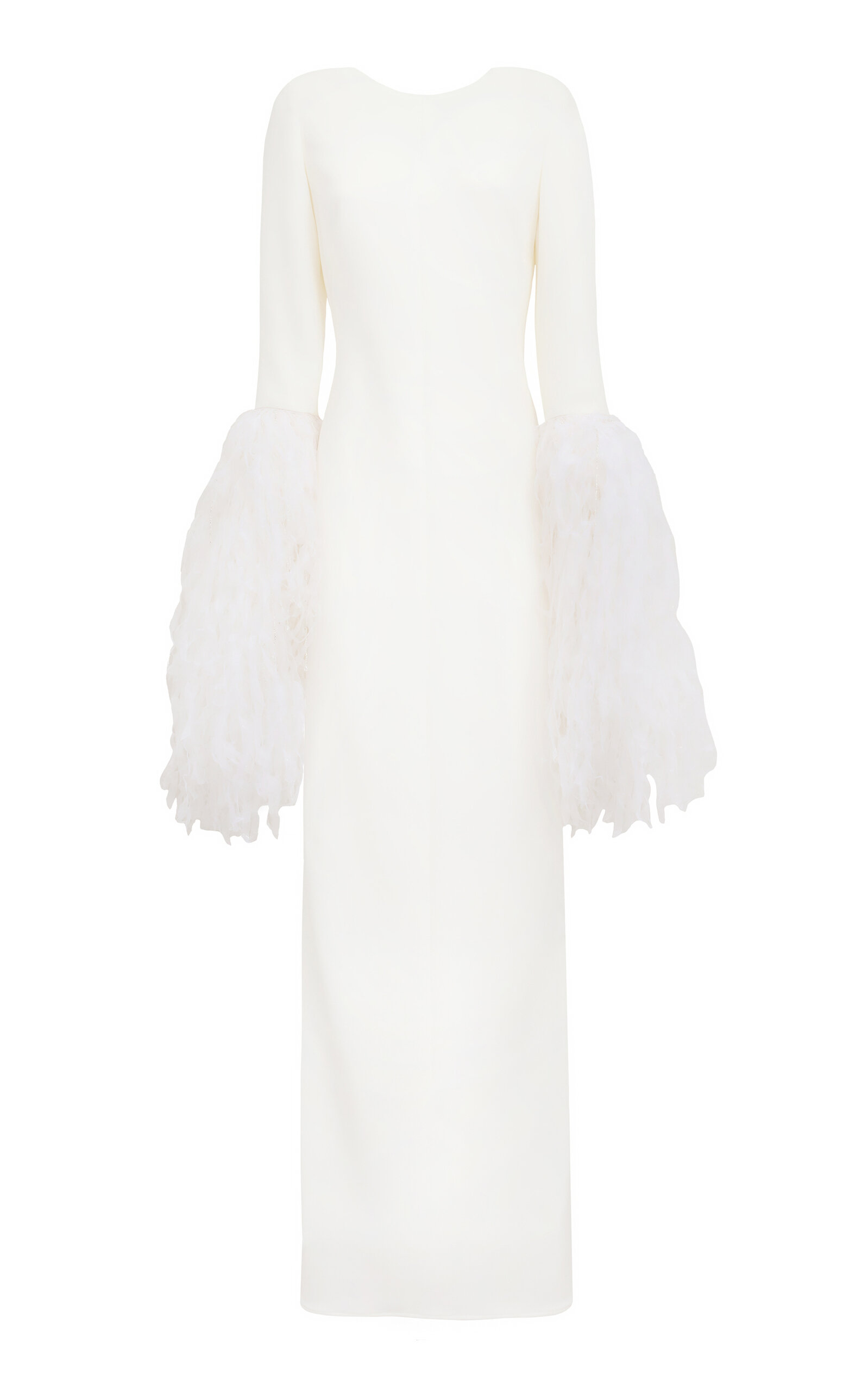 Ambra Fringed Georgette-Cady Gown