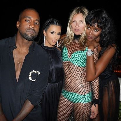 Kate Moss, Naomi Campbell, Kim Kardashian, Kanye West, Kendall Jenner and Justin Bieber celebrate Riccardo Tisci's 40th birthday party in Ibiza