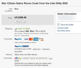 'Star Citizen' Sabre Raven Codes Increase Optane 900P Demand | Tom's ...