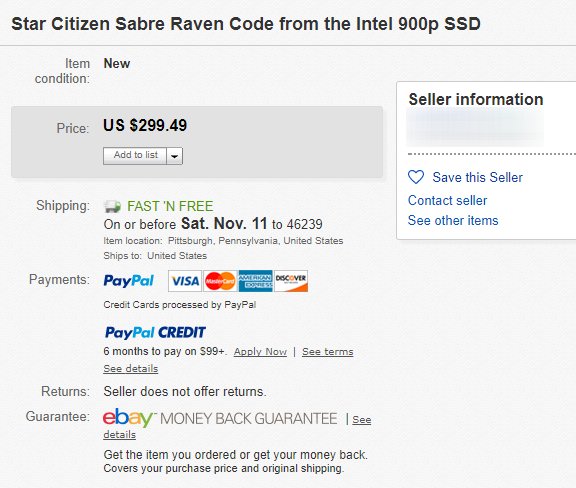 'Star Citizen' Sabre Raven Codes Increase Optane 900P Demand | Tom's ...