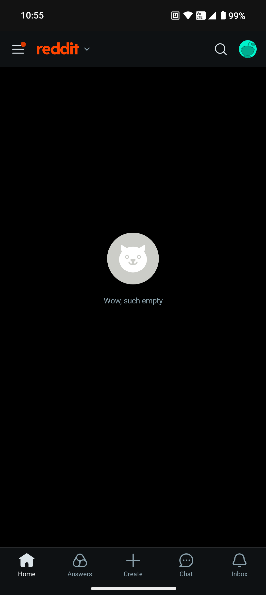Reddit down in a screenshot