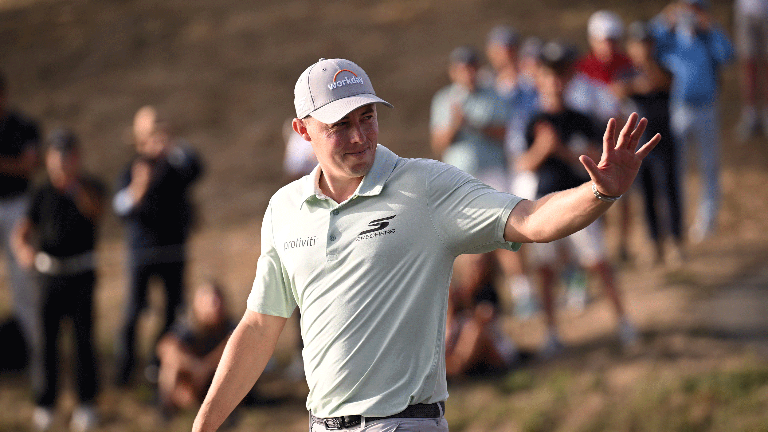 Matt Fitzpatrick waves to fans after winning the 2026 Open de France