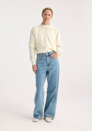 Relaxed Wide Leg Denim | Denim Blue