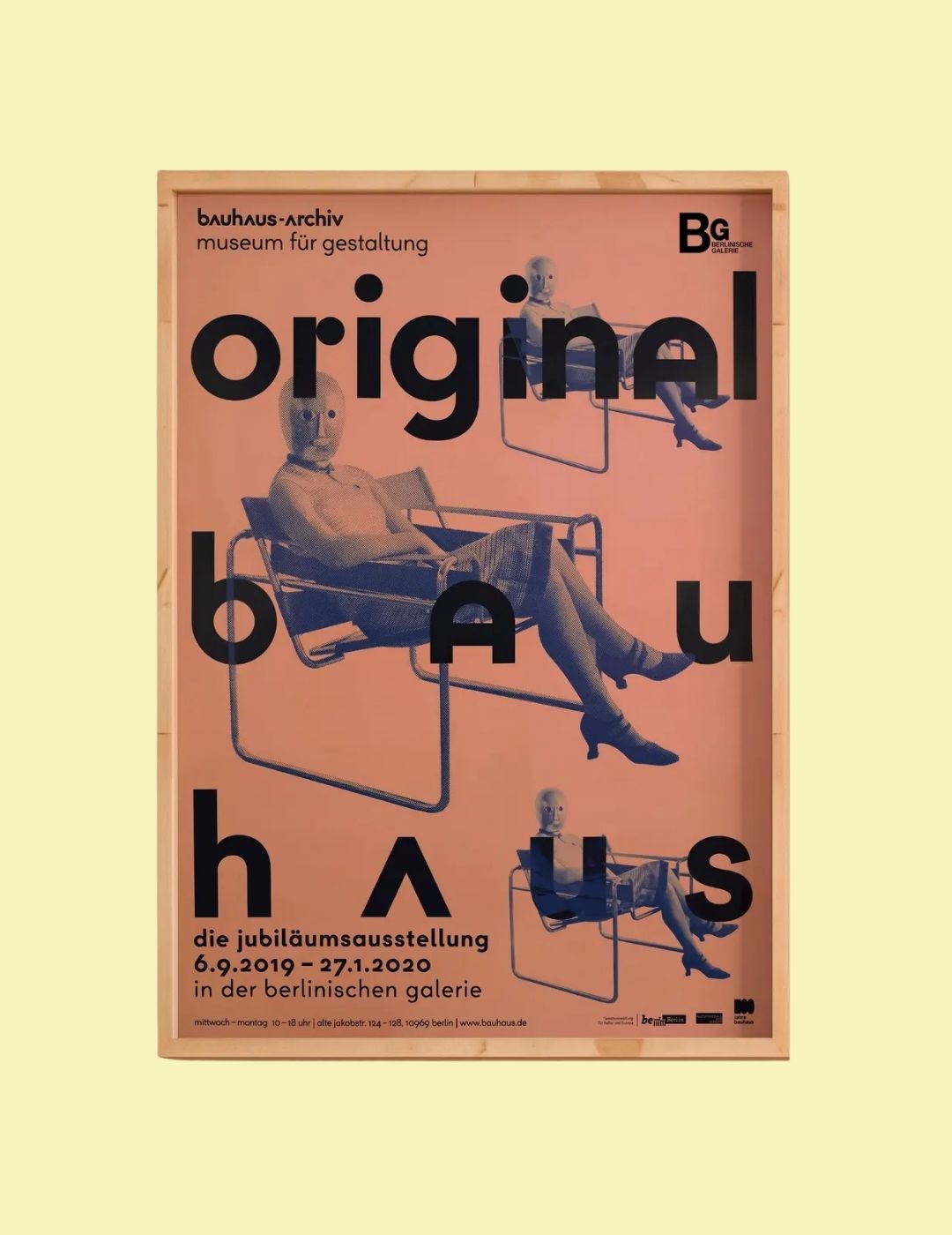 Bauhaus Poster against pale yellow background.