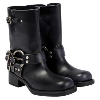 Miu Miu Buckled leather ankle boots