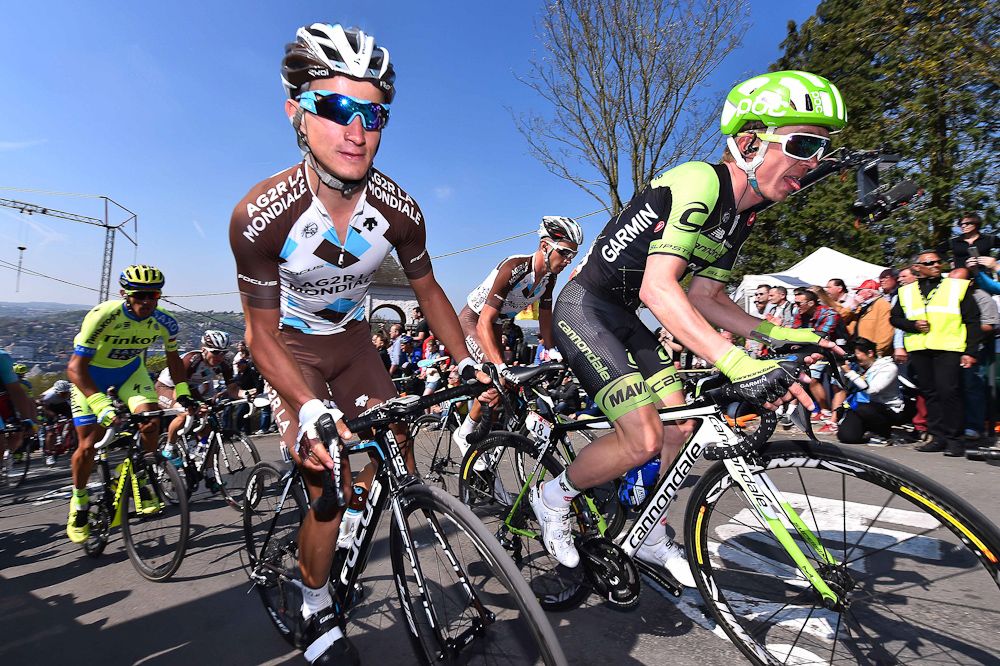 Alexis Vuillermoz (Ag2r) and Tom Jelte Slagter (Cannondale-Garmin).
