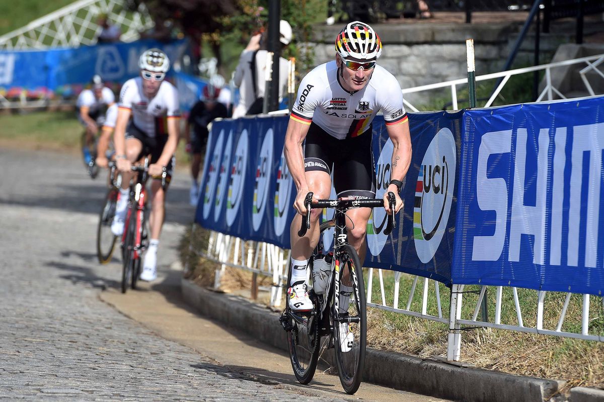 Andr&eacute; Greipel (Germany) stretches the legs