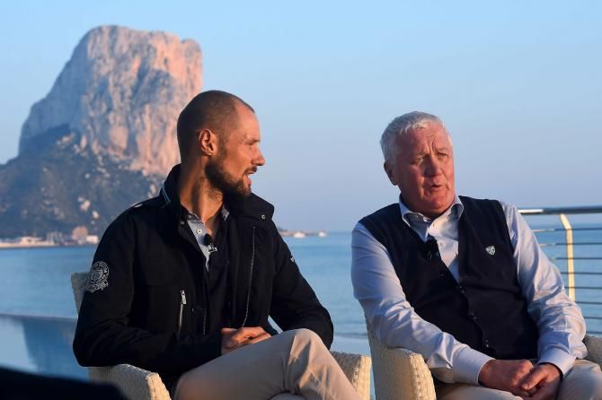 Etixx-QuickStep manager Patrick Lefevere and Tom Boonen meet the press.