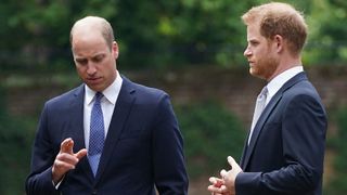 britains prince william, duke of cambridge l and britains prince harry, duke of sussex chat ahead ofthe unveiling of a statue of their mother, princess diana at the sunken garden in kensington palace, london on july 1, 2021, which would have been her 60th birthday princes william and harry set aside their differences on thursday to unveil a new statue of their mother, princess diana, on what would have been her 60th birthday photo by yui mok pool afp photo by yui mokpoolafp via getty images