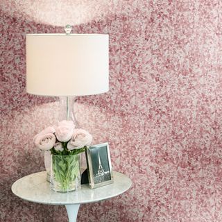 soft metallic pink and silver wallpaper
