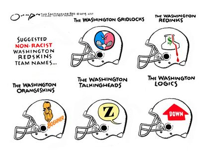 Editorial cartoon Washington Redskins sports