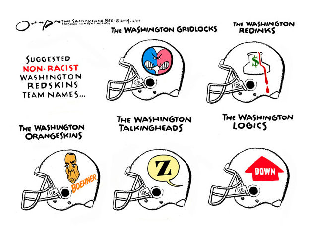 Editorial cartoon Washington Redskins sports