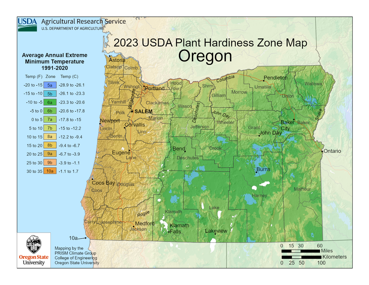 Usda Oregon Growing Zone For Plants Map Gardening Know How 9751