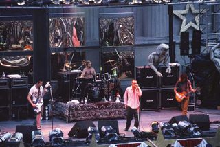 Stone Temple Pilots perform at the Greek Theatre on July 4, 1993 in Berkeley, California