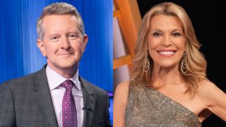 From L to R: Ken Jennings on Celebrity Jeopardy!, Vanna White on Celebrity Wheel of Fortune.