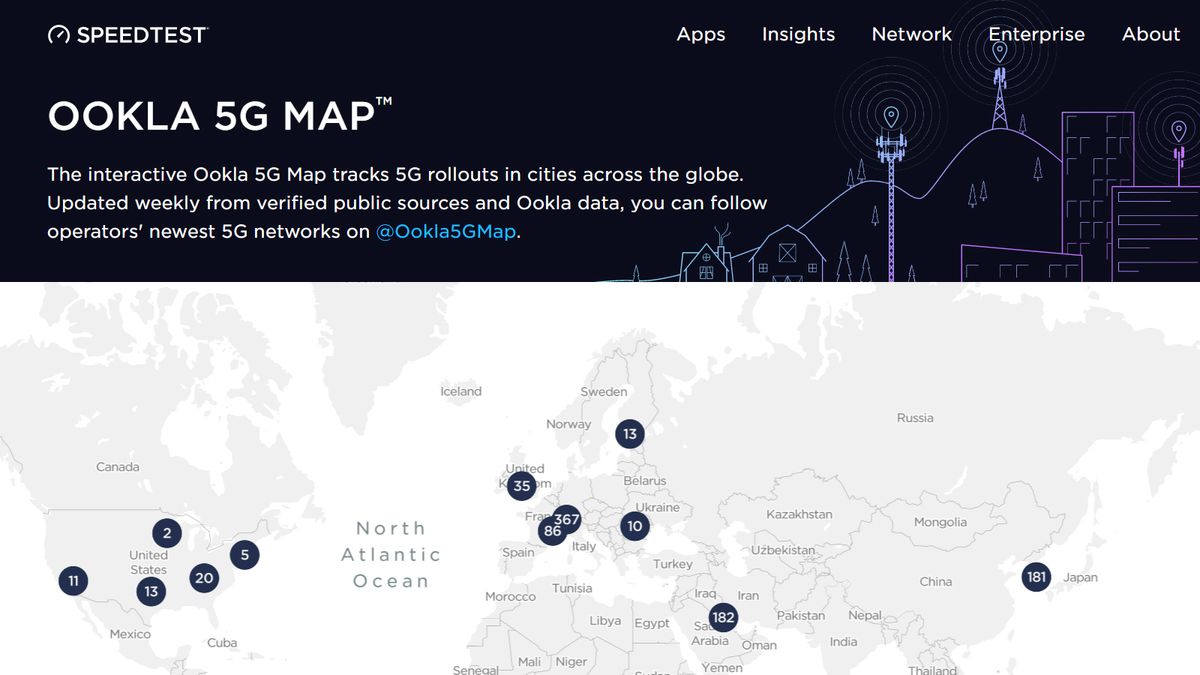 Ookla speed test map.