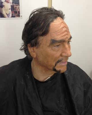 Actor Richard Hatch, who plays a Klingon in the fan film "Star Trek: Prelude to Axanar," during a makeup test.