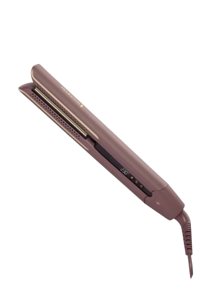 A product shot of the Remington AIRvive Slim Straightener on a white background.