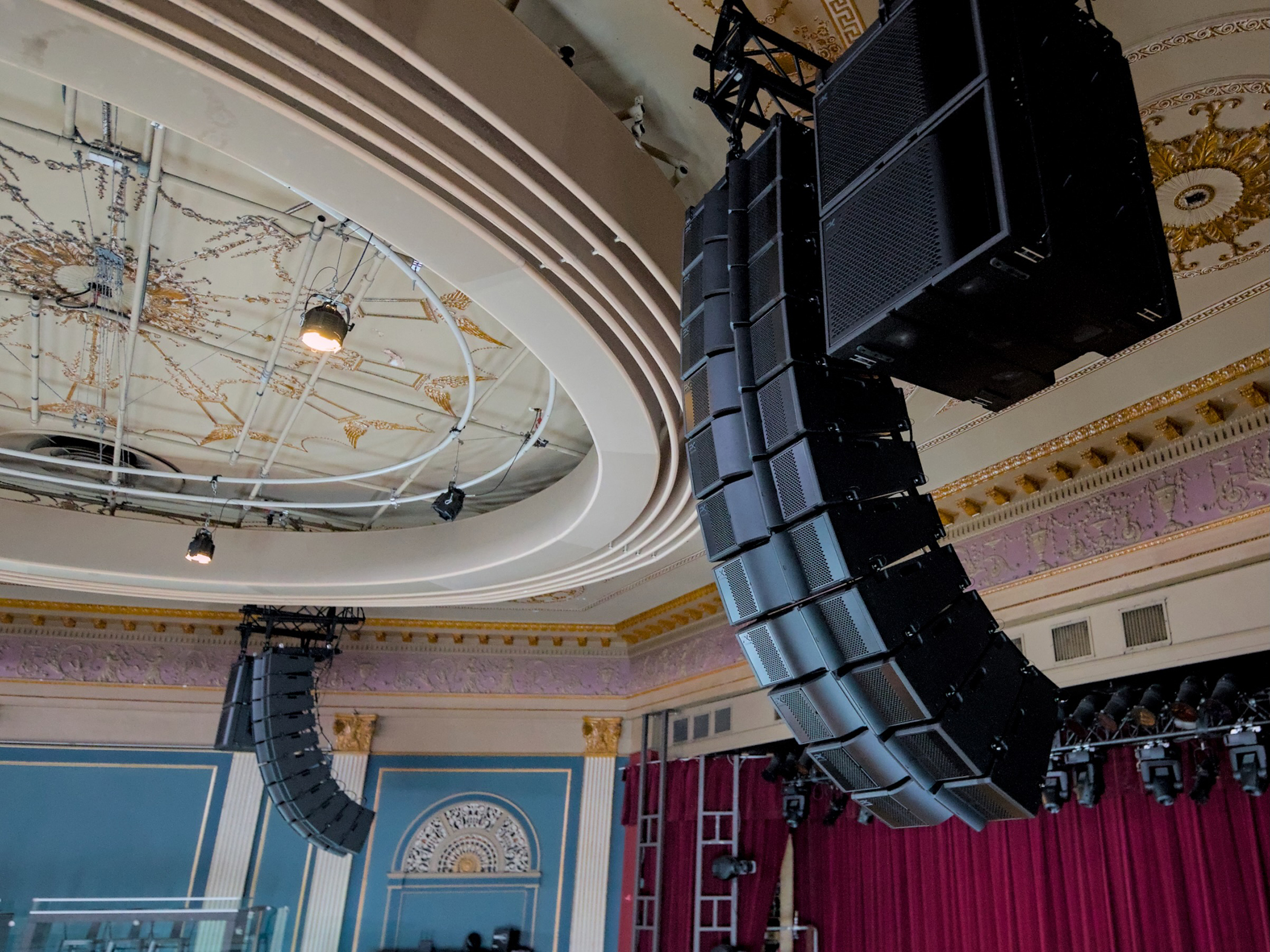 PK Sound T8 robotic line source system with T18 and T218 intelligent subwoofers installed at The Palace Theatre.