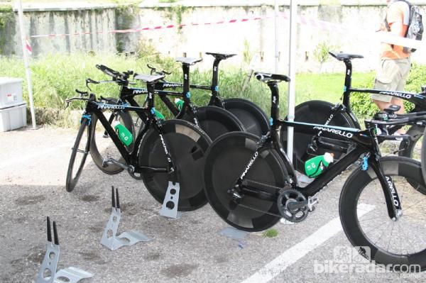 Team Sky's Pinarello Graals just back from a pre-race recce